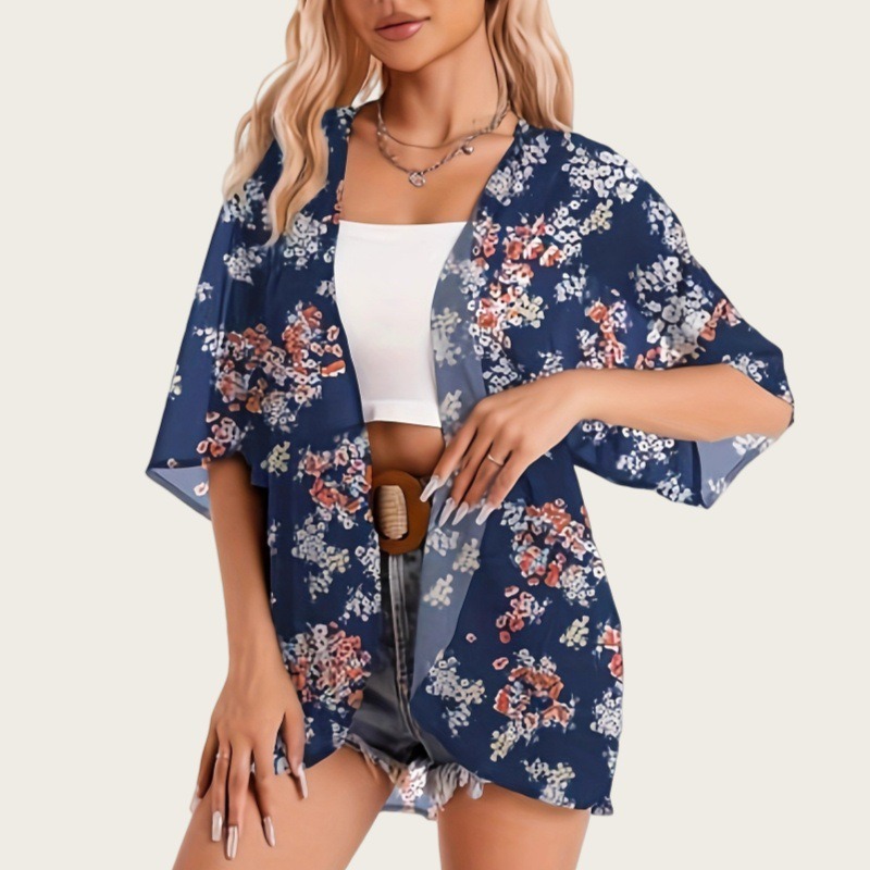 Kimono Sheer Floral - ملابس السباحة النسائية 2025 كيمونو سترة