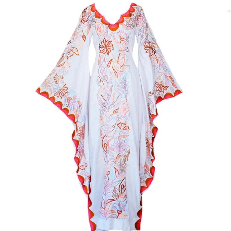 Romper Floral Print - القرون الوسطى تأثيري حلي خمر المرأة