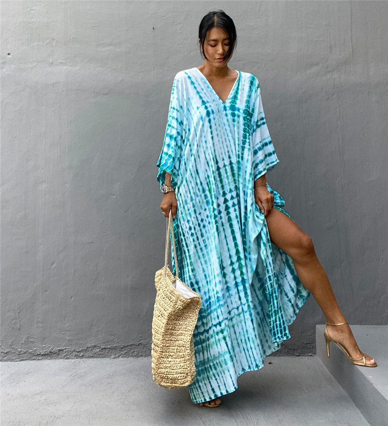 Cover Up Kaftan - ملابس شاطئ نسائية مقاس كبير، أغطية