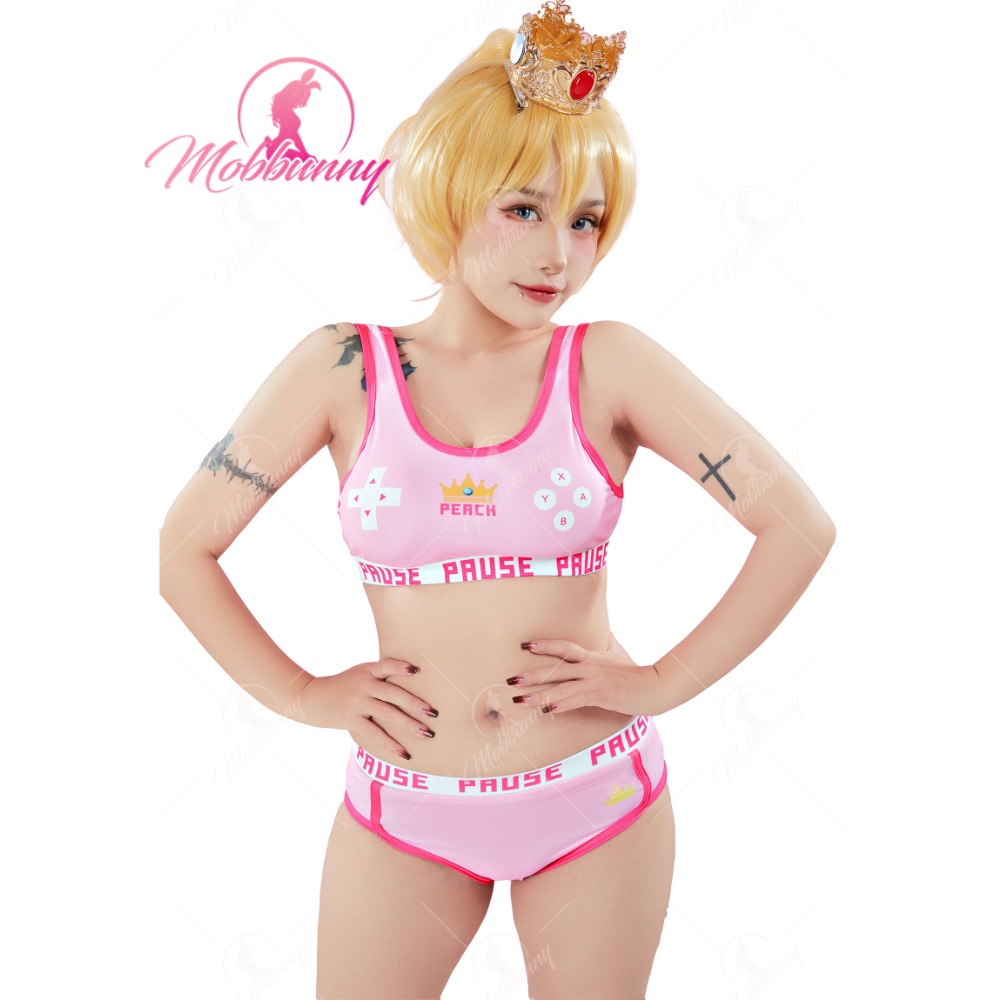 Bralette Triangle Set - MOBBUNNY-Peach مجموعة حمالة صدر رياضية غريبة
