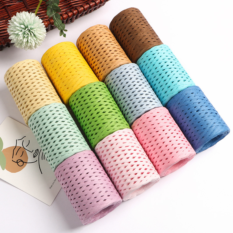 Crochet Bag Raffia - 150 متر الرافية الطبيعية غزل القش