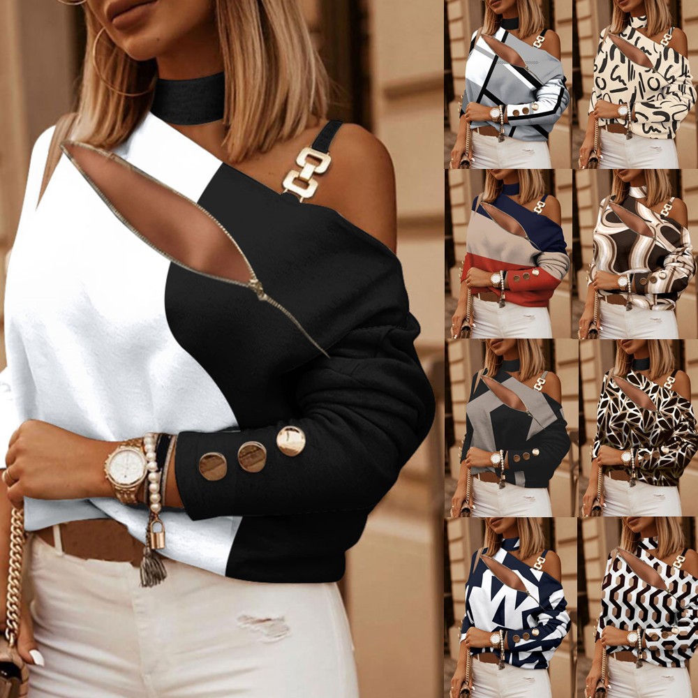 Blouse Off Shoulder - بلوزة نسائية بكتف مكشوف مع تفاصيل