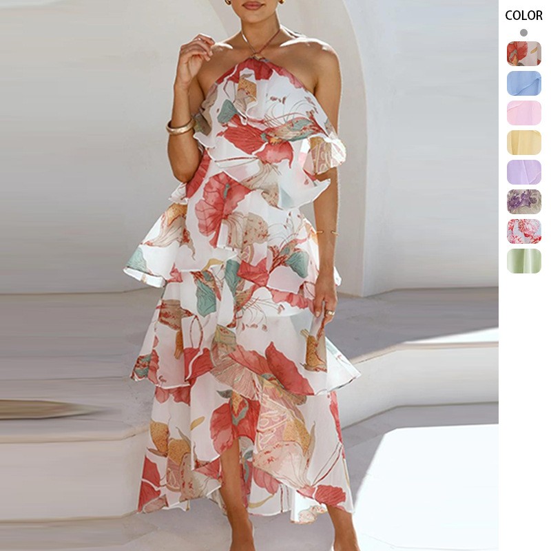 Maxi Dress Halter - فستان سهرة أنيق طويل من الشيفون