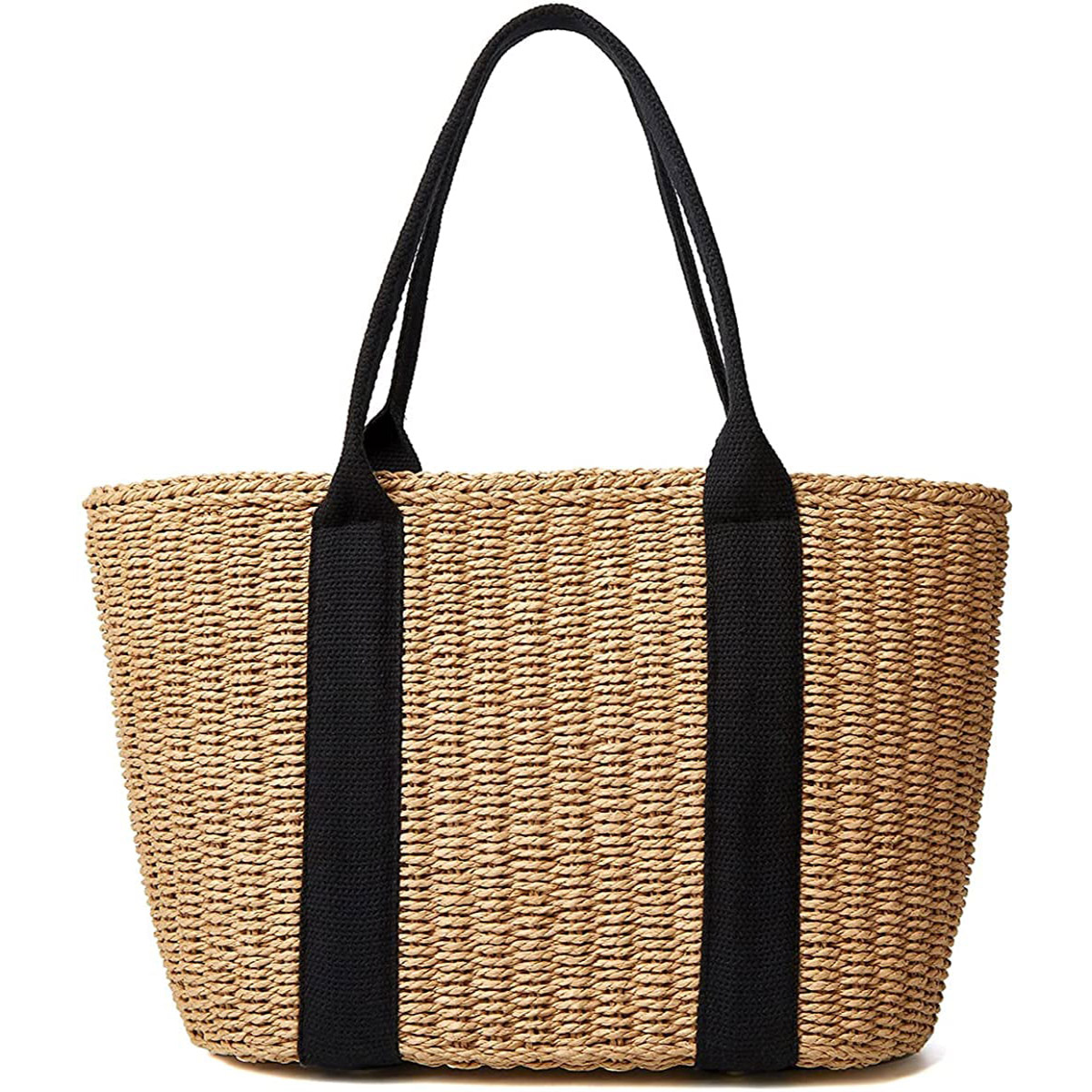 Crochet Bag Raffia - حقيبة عصرية للتسوق للنساء من القش