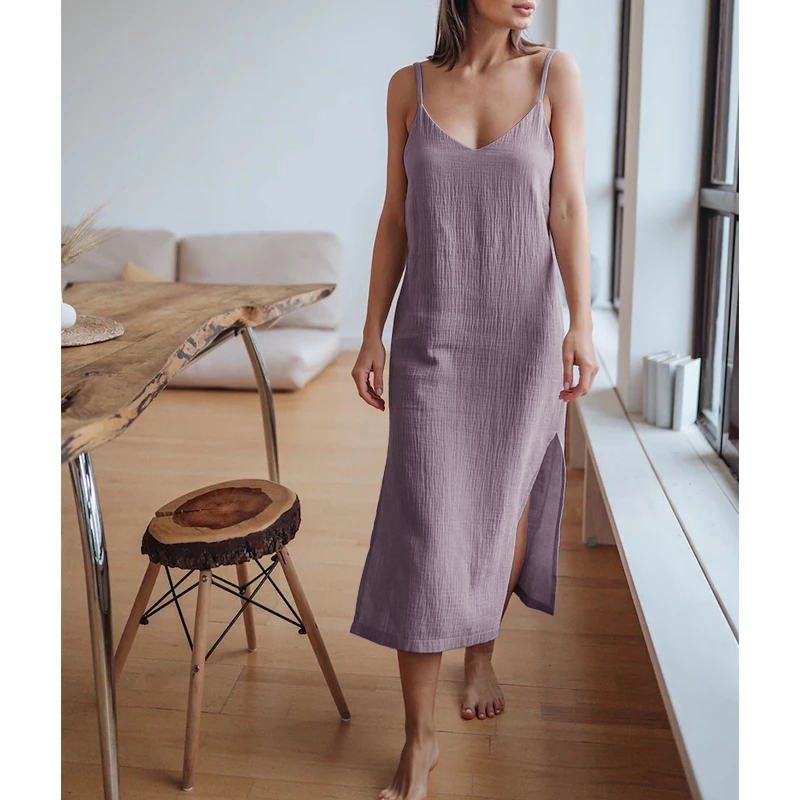 Linen Dress Wrap - فستان نسائي من الشاش القطني 100%