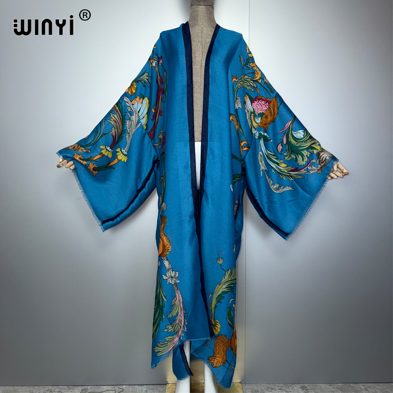 Cover Up Kaftan - فستان كيمونو أفريقي بوهيمي طويل من