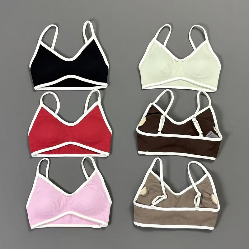 Crop Top Crochet - حمالة صدر رياضية نسائية بخطوط متباينة