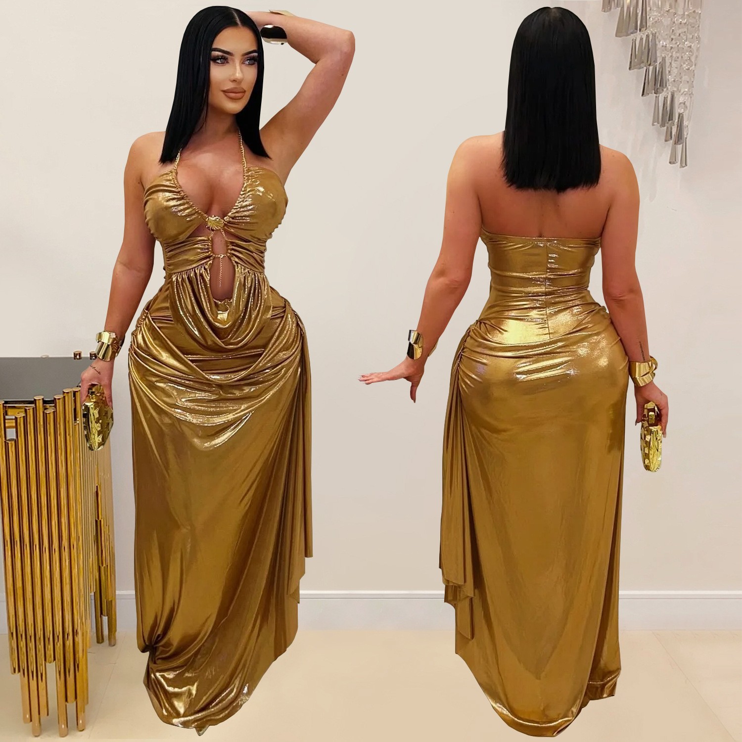 Maxi Dress Halter - فستان سهرة للضيوف في حفلات الزفاف،