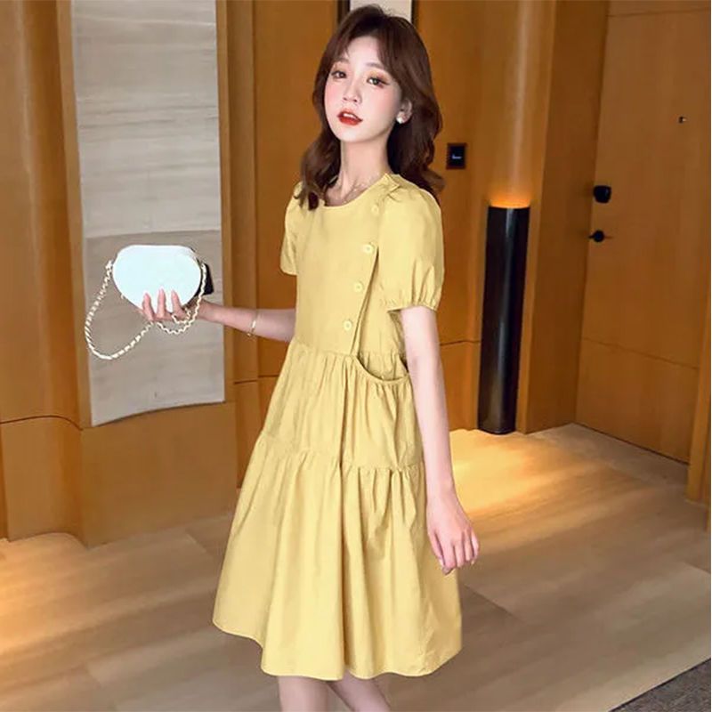 Linen Dress Wrap - 2021 فساتين حريمي أنيقة كورية غير
