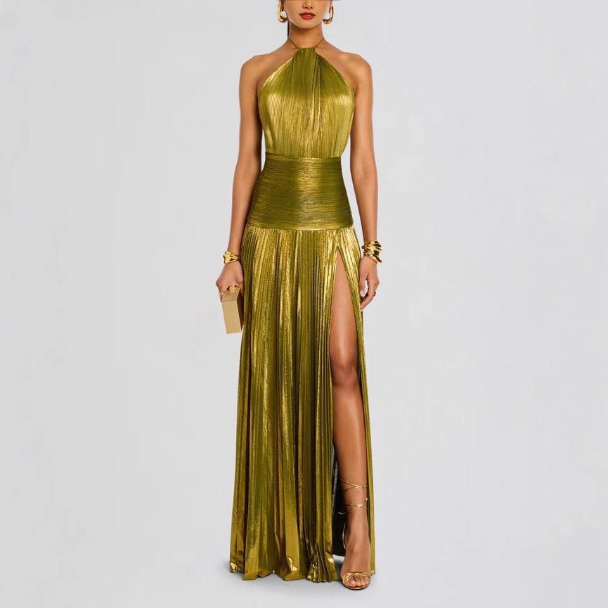 Maxi Dress Halter - فستان سهرة أنيق بدون أكمام طويل