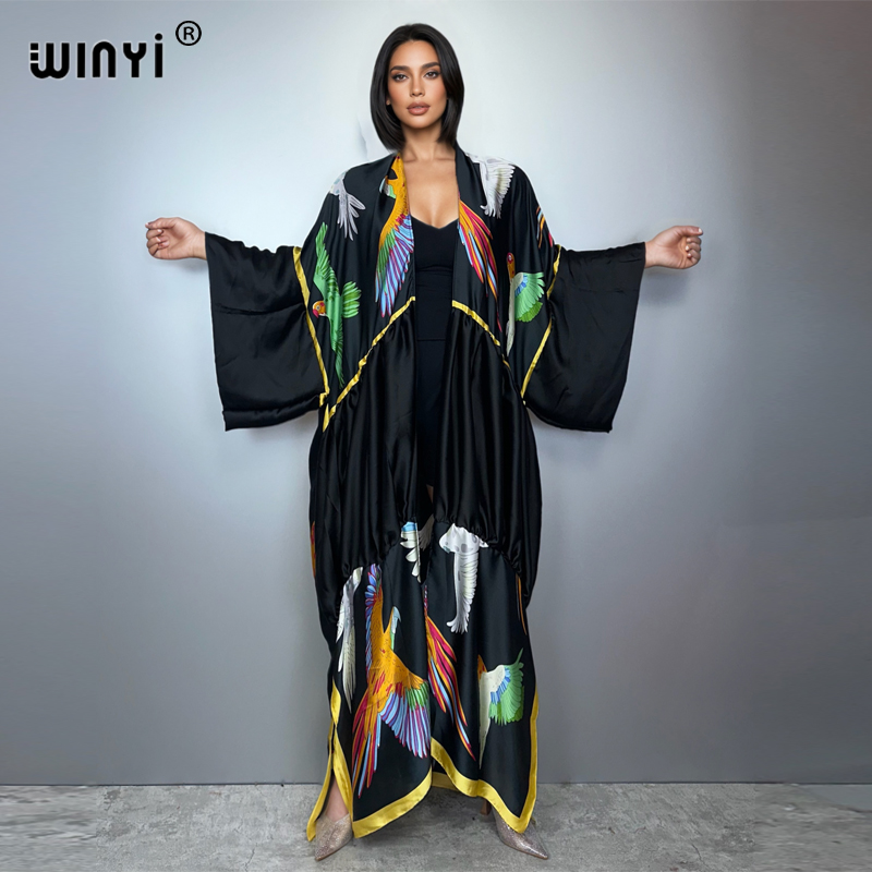 Cover Up Kaftan - فستان شاطئ ماكسي مطبوع عليه بوهو