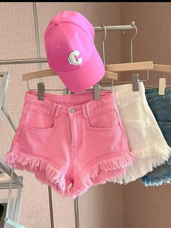 Shorts Denim Frayed - شورت جينز نسائي كاجوال على الطراز