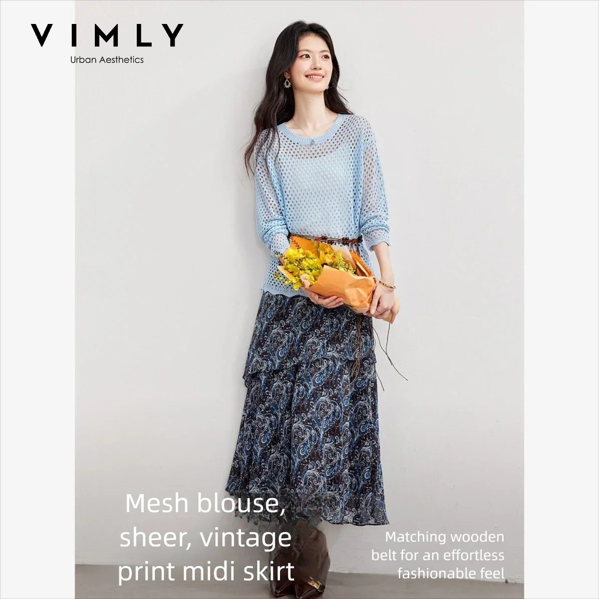 Midi Skirt Floral - طقم نسائي من قطعتين من VIMLY