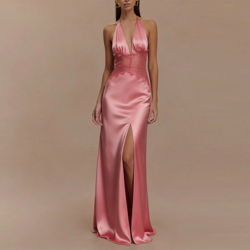 Maxi Dress Halter - فستان ماكسي مثير بظهر مكشوف ورقبة
