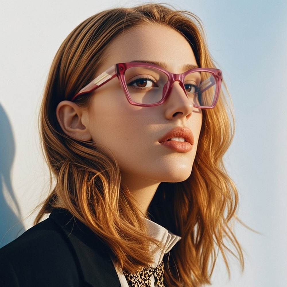 Sunglasses Cat Eye - إطارات نظارات كبيرة الحجم مضادة للضوء