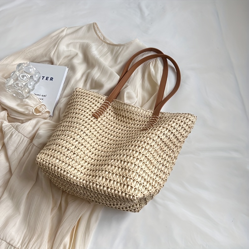 حقيبة نسائية منسوجة عصرية ومتع - مراجعة Crochet Bag Raffia وسعره