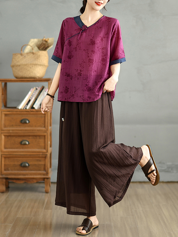 طقم نسائي صيفي من قطعتين: بلوز - مراجعة Linen Pant Wide وسعره