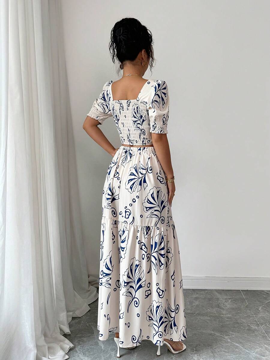 طقم نسائي صيفي من قطعتين لعام  - مراجعة Romper Floral Print وسعره