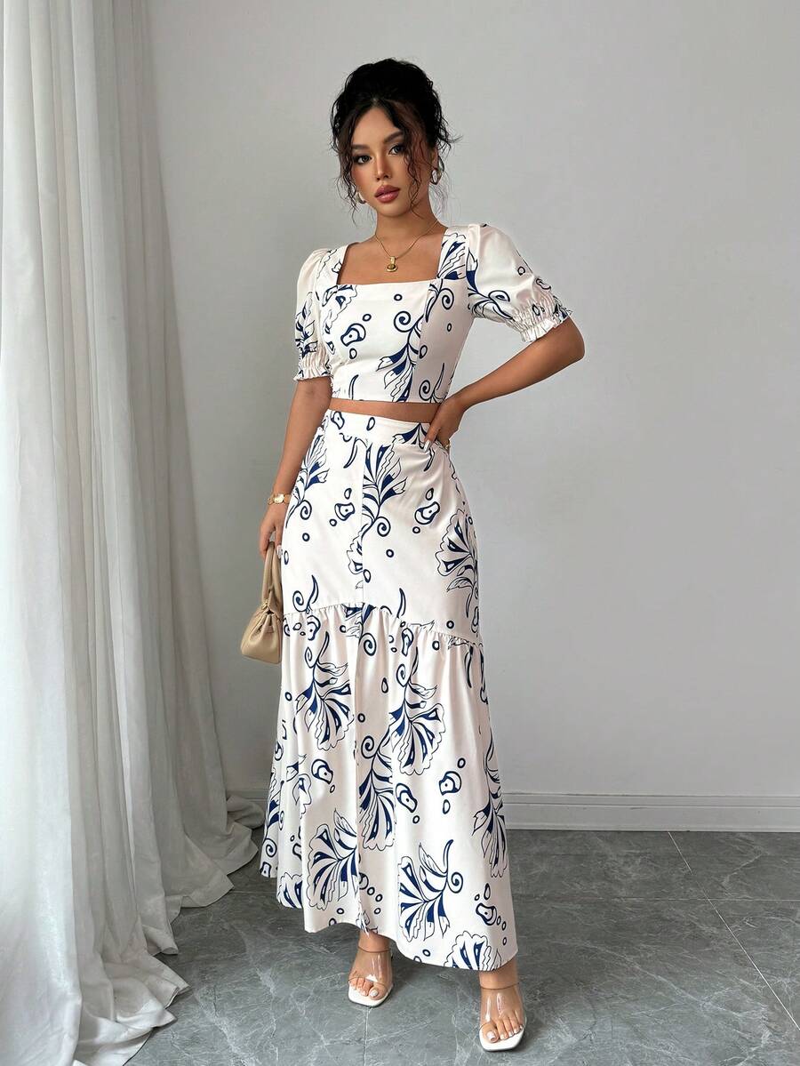 طقم نسائي صيفي من قطعتين لعام  - مراجعة Romper Floral Print وسعره