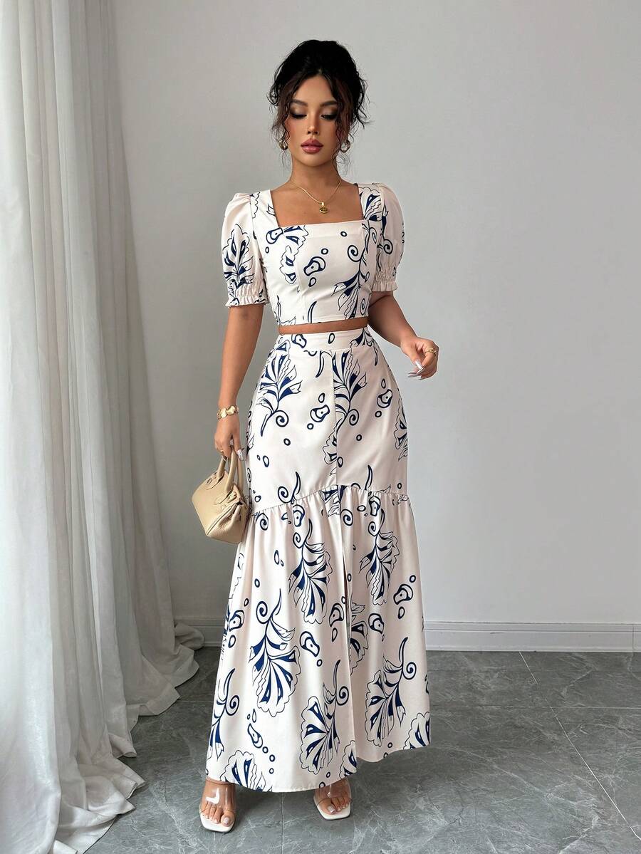 طقم نسائي صيفي من قطعتين لعام  - مراجعة Romper Floral Print وسعره