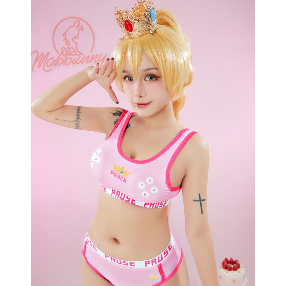 MOBBUNNY-Peach مجموعة حمالة صد - مراجعة Bralette Triangle Set وسعره