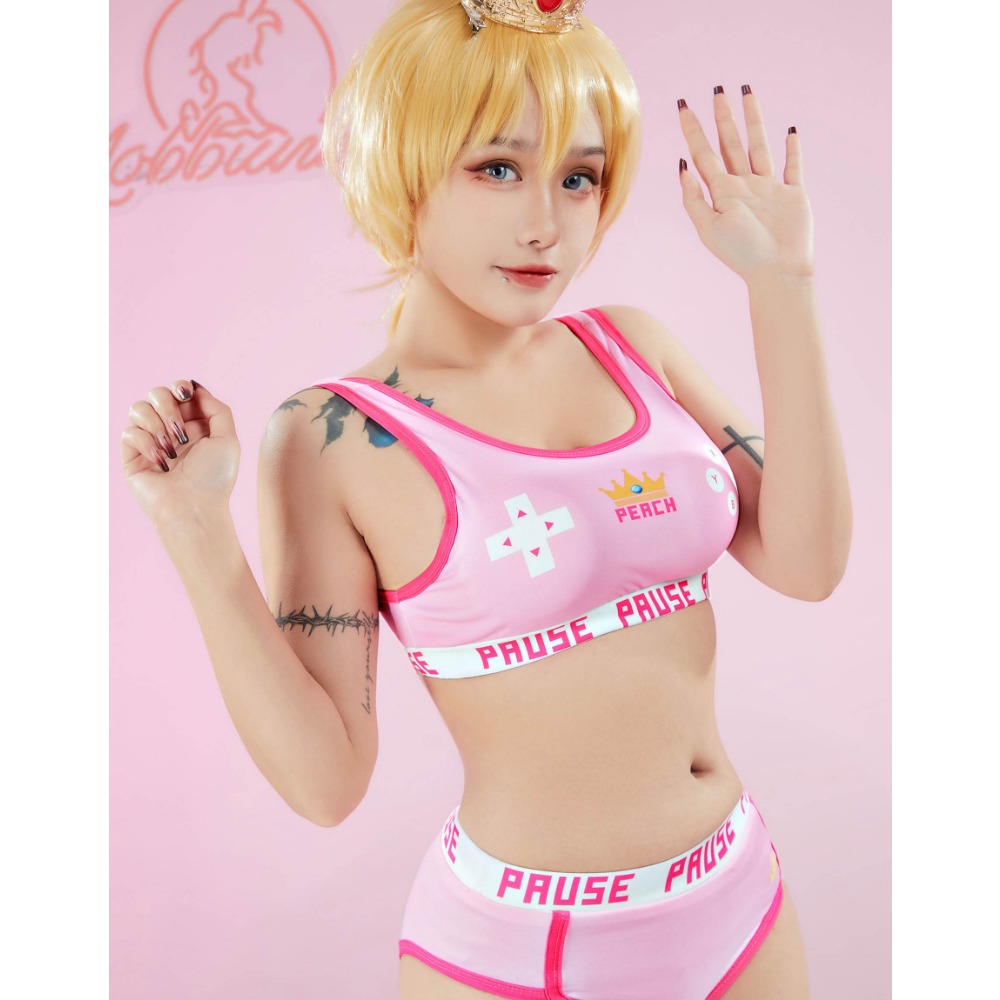 MOBBUNNY-Peach مجموعة حمالة صد - مراجعة Bralette Triangle Set وسعره