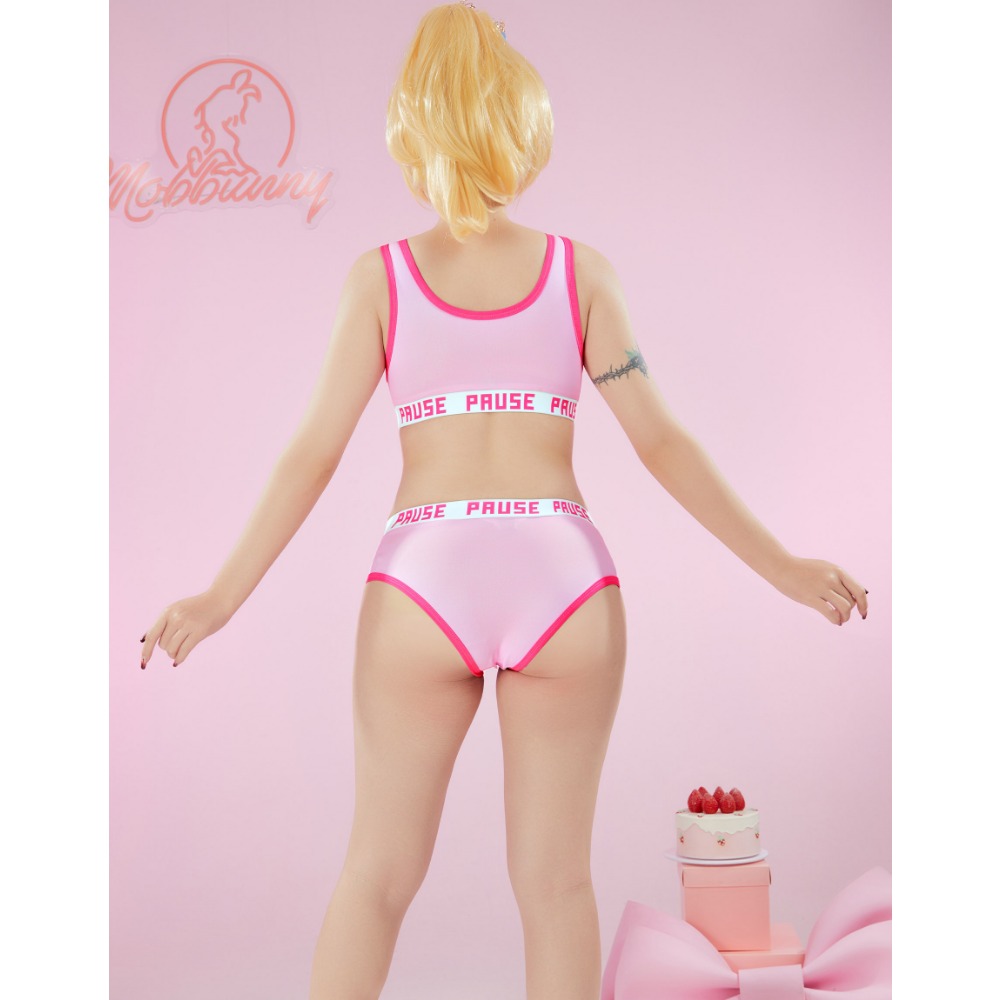 MOBBUNNY-Peach مجموعة حمالة صد - مراجعة Bralette Triangle Set وسعره