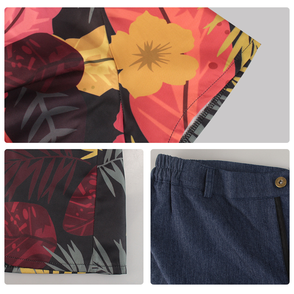 طقم قميص رجالي بنقشة زهور استو - مراجعة Shorts Denim Frayed وسعره