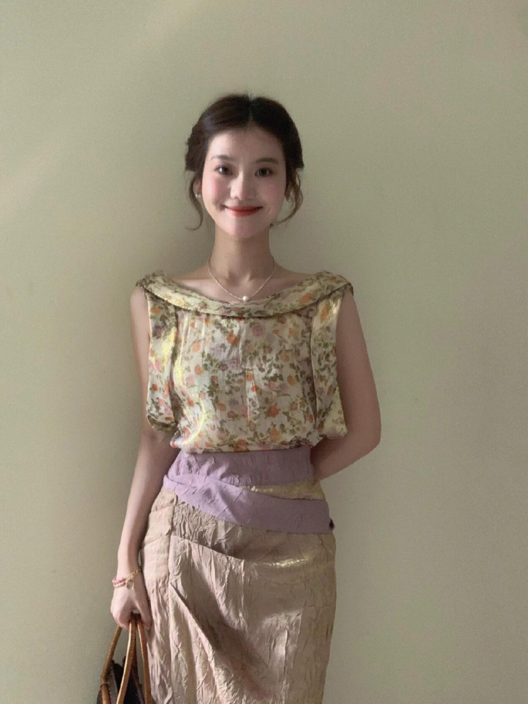 طقم XZY نسائي صيفي عتيق الطراز - مراجعة Midi Skirt Floral وسعره