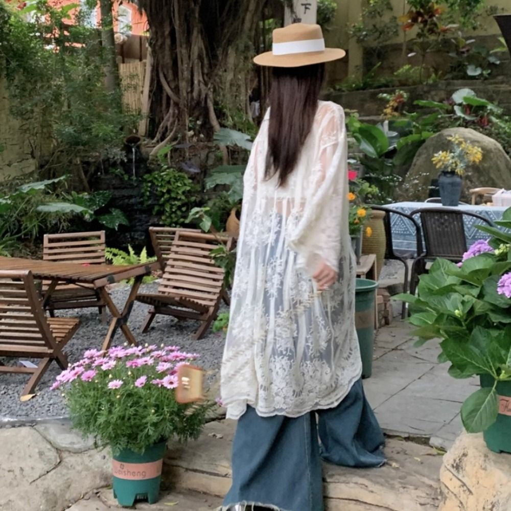 بلوزة خفيفة الوزن برباط من الد - مراجعة Kimono Sheer Floral وسعره