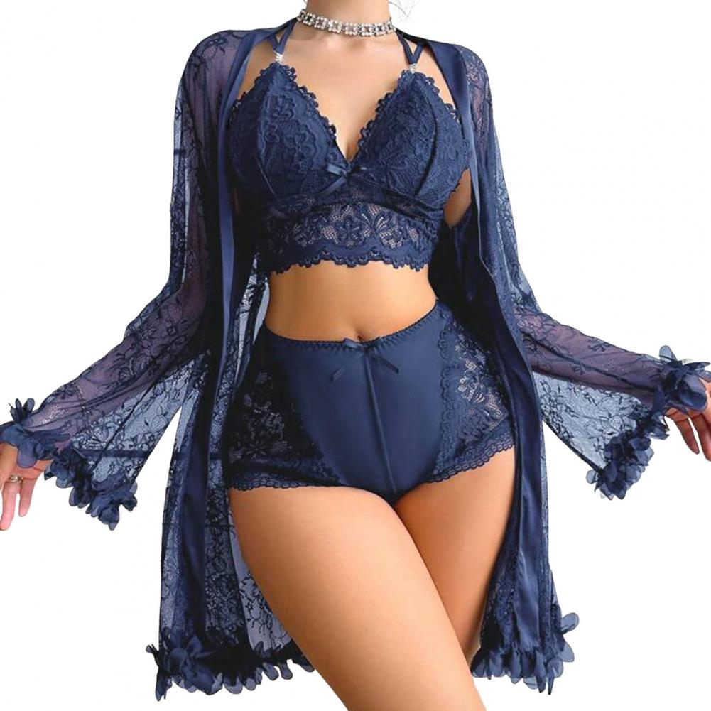 طقم ملابس نوم مثير من الدانتيل - مراجعة Kimono Sheer Floral وسعره