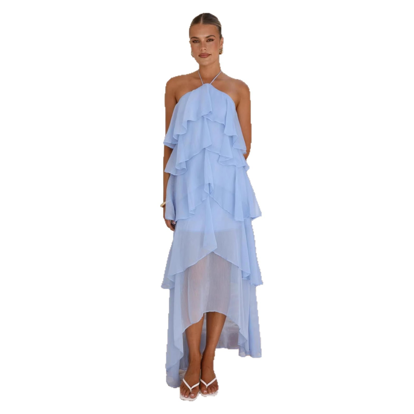 فستان سهرة أنيق طويل من الشيفو - مراجعة Maxi Dress Halter وسعره