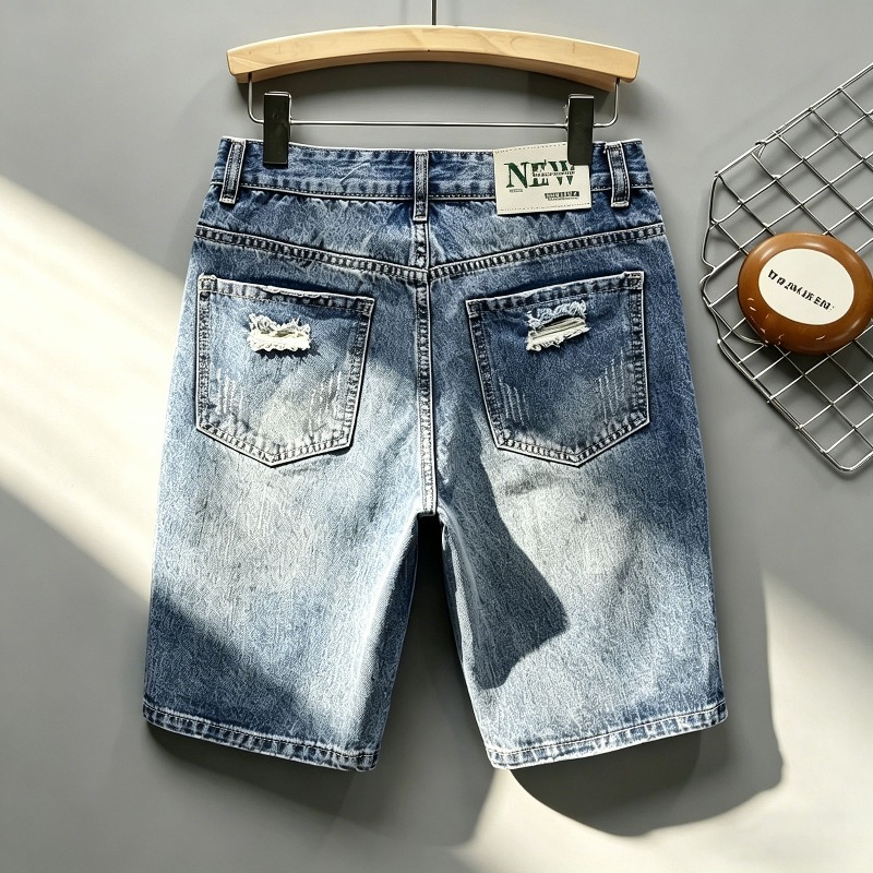 شورت جينز رجالي على الطراز الك - مراجعة Shorts Denim Frayed وسعره
