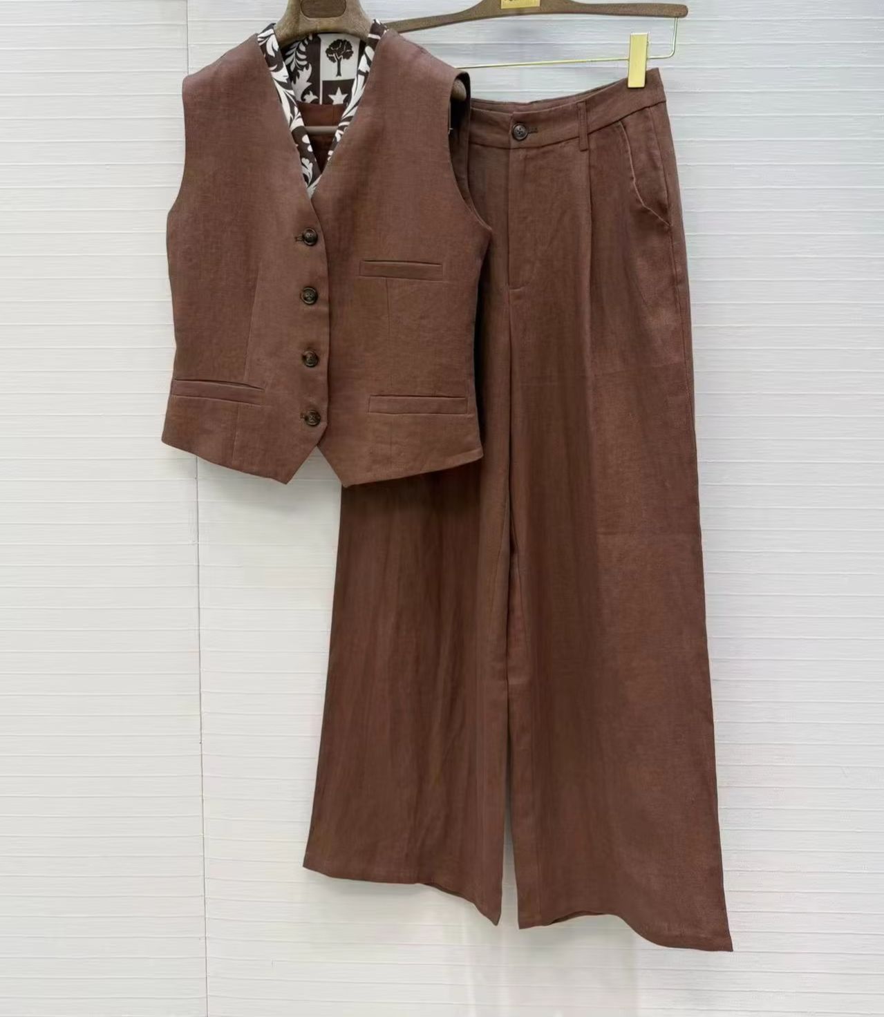 طقم كاجوال من قطعتين من الكتان - مراجعة Linen Pant Wide وسعره