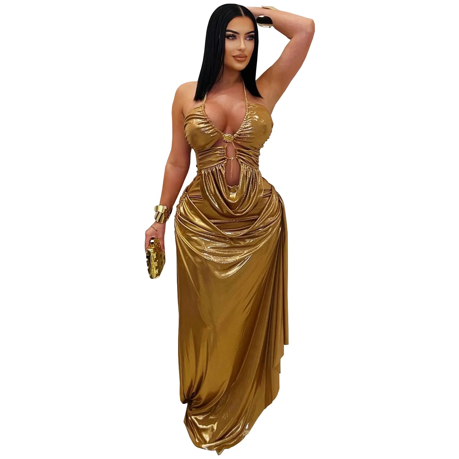 فستان سهرة طويل ماكسي للحفلات  - مراجعة Maxi Dress Halter وسعره
