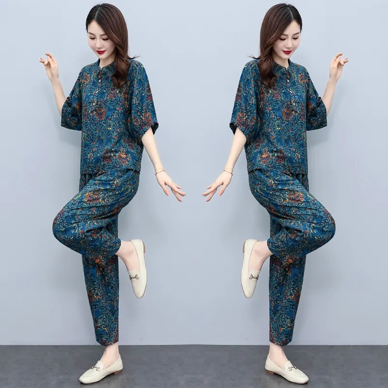 بدلة صيفية للأمهات متوسطات الع - مراجعة Linen Pant Wide وسعره