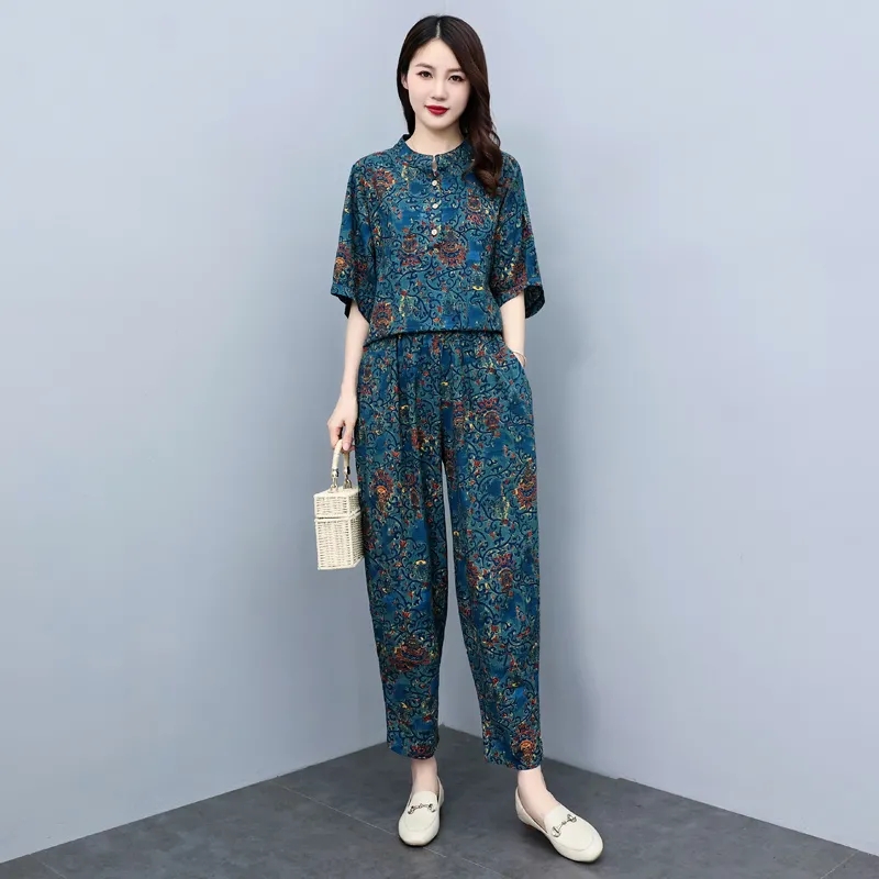 بدلة صيفية للأمهات متوسطات الع - مراجعة Linen Pant Wide وسعره