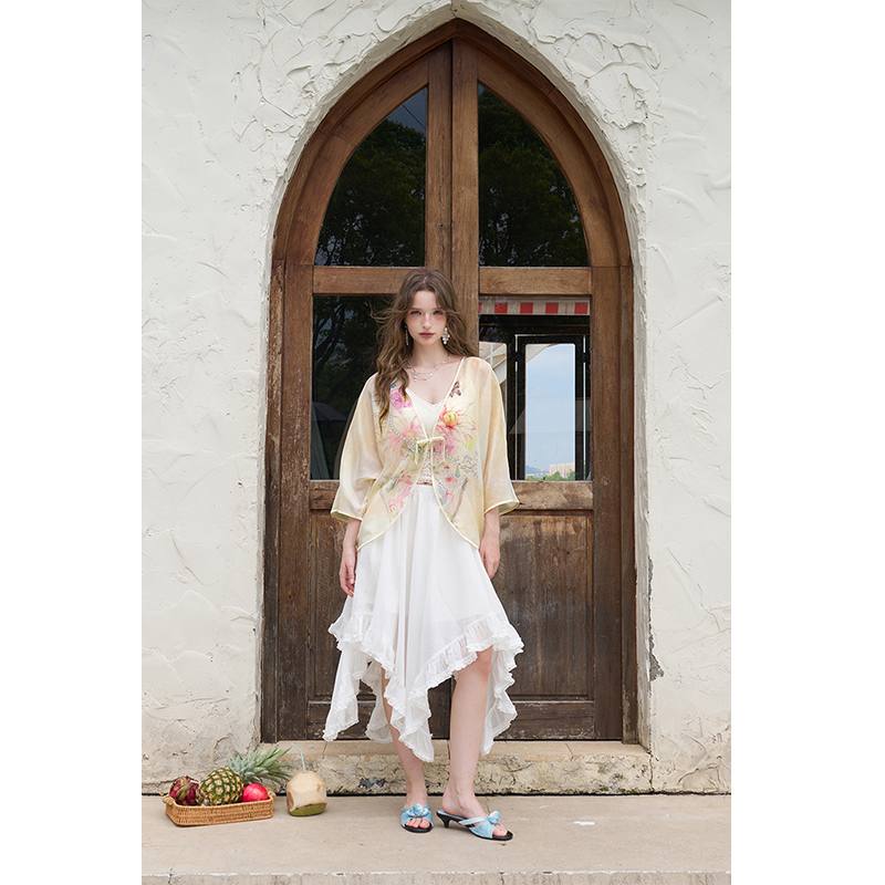 جاكيت كيمونو صيني جديد من ELFS - مراجعة Kimono Sheer Floral وسعره