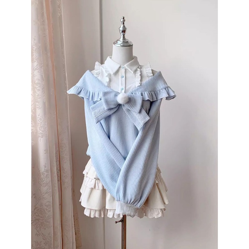 طقم لوليتا ناعم من قطعتين للنس - مراجعة Blouse Off Shoulder وسعره