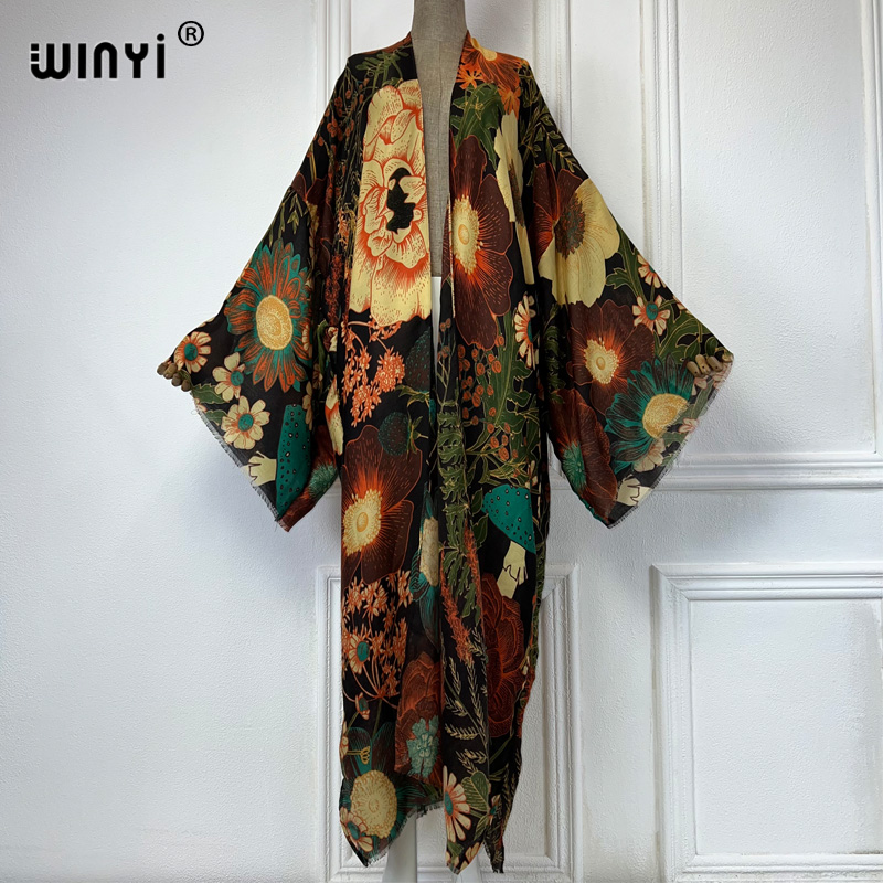 فستان كيمونو ماكسي صيفي من WIN - مراجعة Cover Up Kaftan وسعره