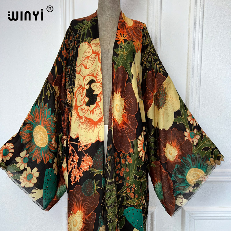 فستان كيمونو ماكسي صيفي من WIN - مراجعة Cover Up Kaftan وسعره