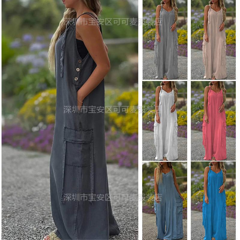 بذلة صيفية فضفاضة كاجوال من ال - مراجعة Jumpsuit Linen Relaxed وسعره