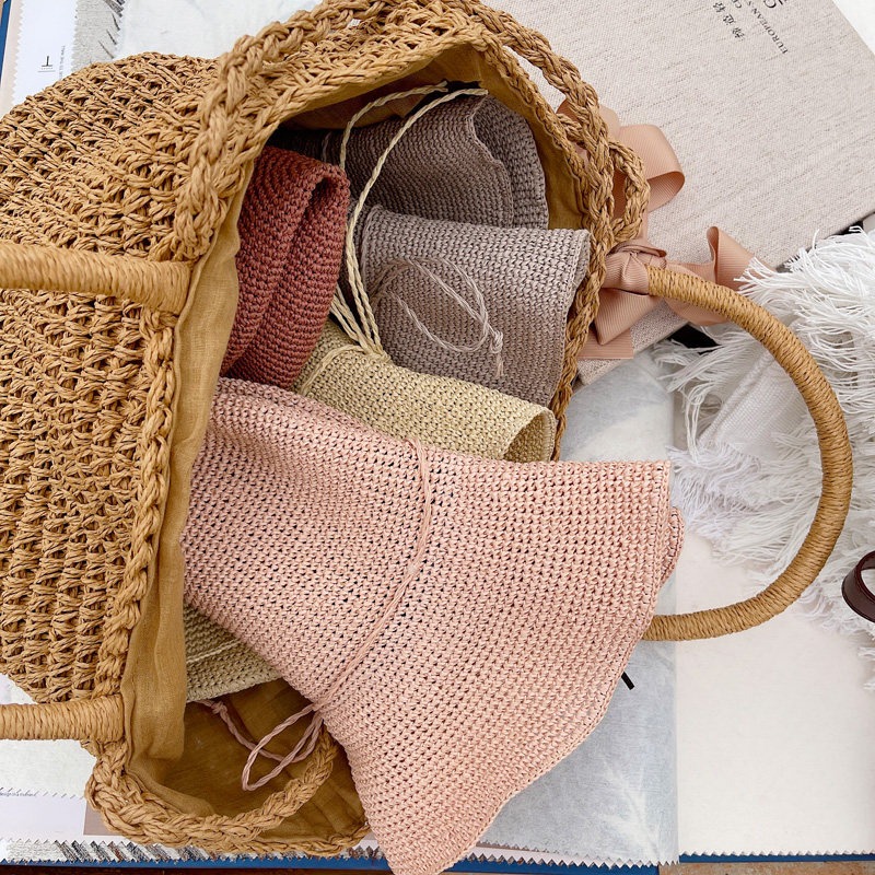 250 جرام رقيقة ورقة الرافية ال - مراجعة Crochet Bag Raffia وسعره