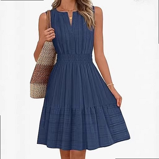 فستان نسائي صيفي بدون أكمام بت - مراجعة Linen Dress Wrap وسعره