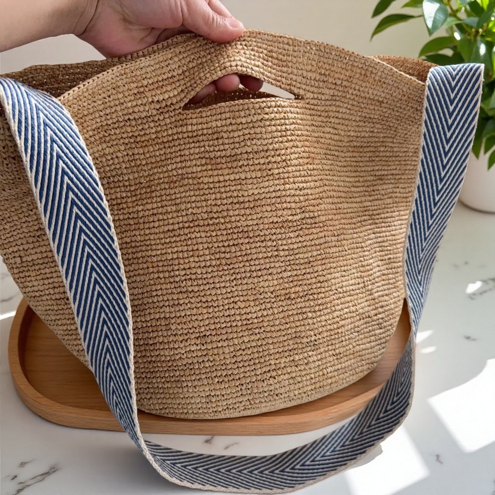 حقيبة كتف نسائية جديدة من الرا - مراجعة Crochet Bag Raffia وسعره