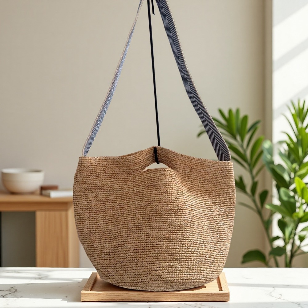 حقيبة كتف نسائية جديدة من الرا - مراجعة Crochet Bag Raffia وسعره