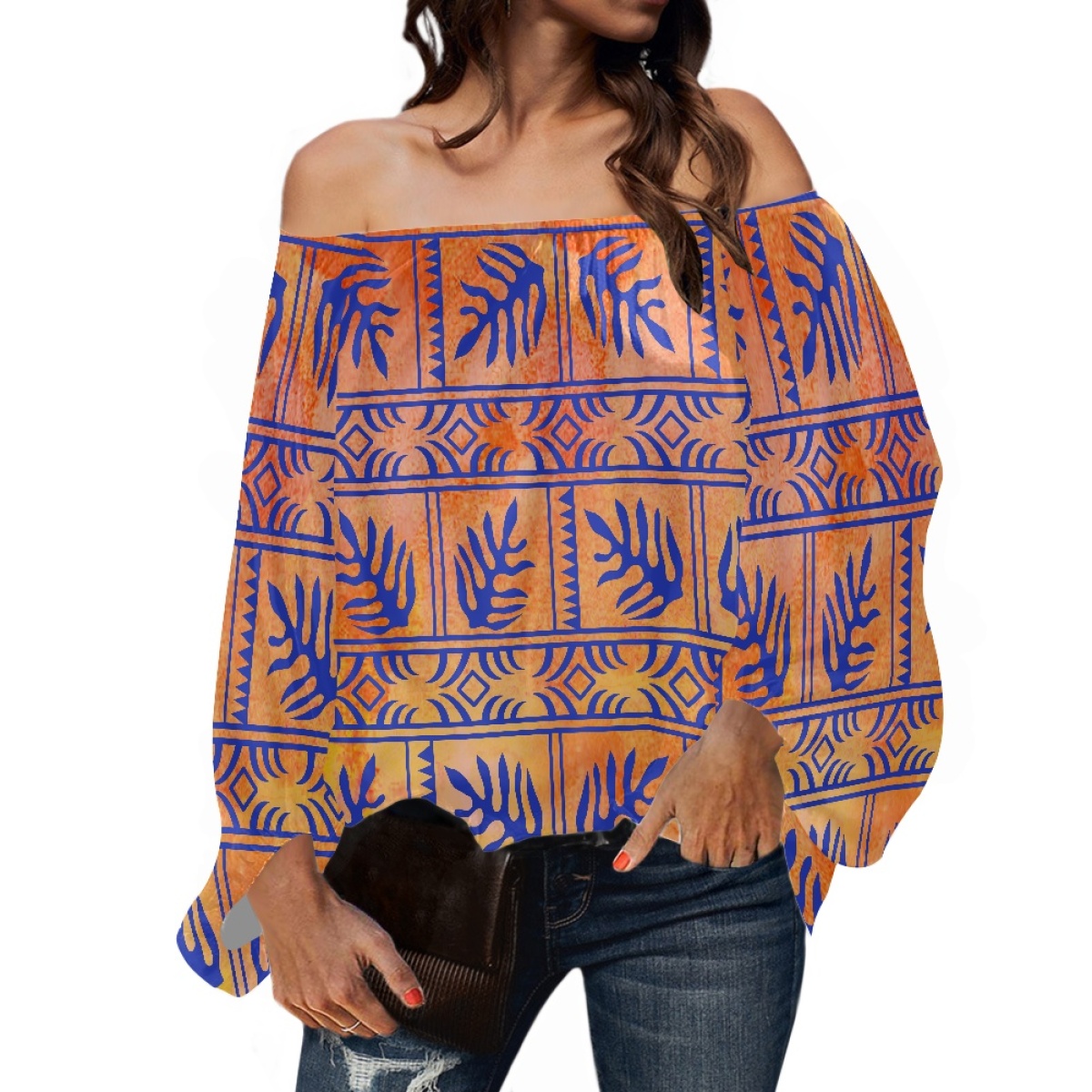 بلوزة شيفون أنيقة للسيدات بأكم - مراجعة Blouse Off Shoulder وسعره