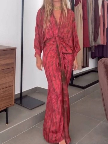 فستان صيفي نسائي من الكتان بيا - مراجعة Linen Dress Wrap وسعره