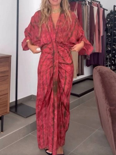 فستان صيفي نسائي من الكتان بيا - مراجعة Linen Dress Wrap وسعره