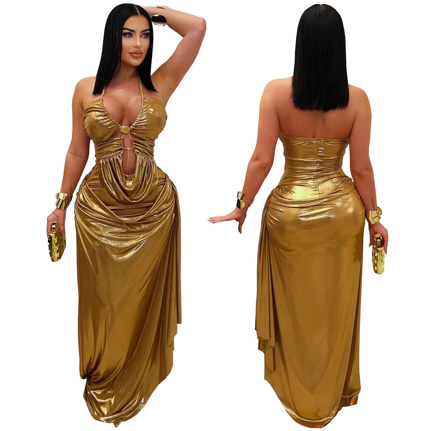 فستان سهرة للضيوف في حفلات الز - مراجعة Maxi Dress Halter وسعره